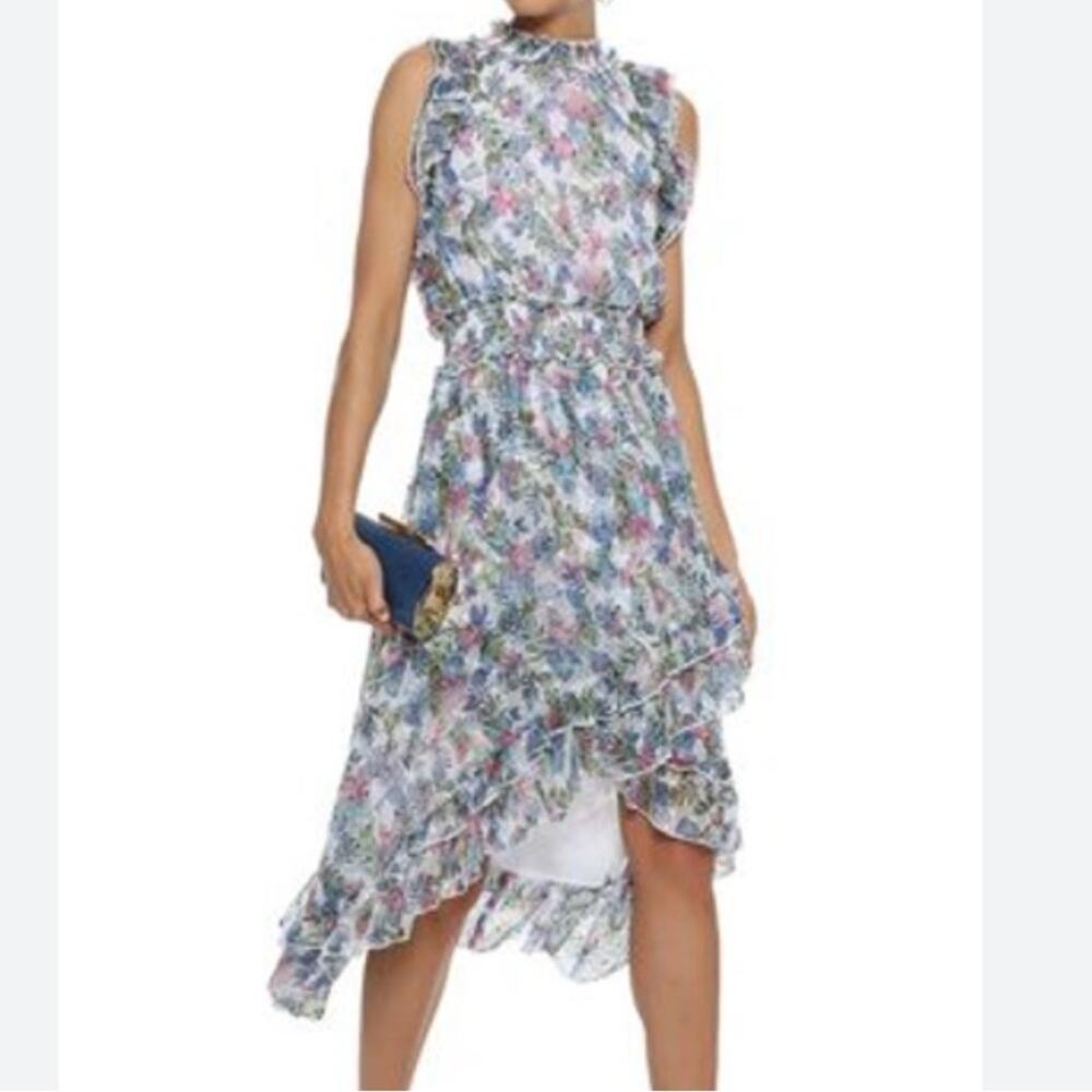 Walter Baker Marcella Tropical Floral Print Hi-low Dress Size Small